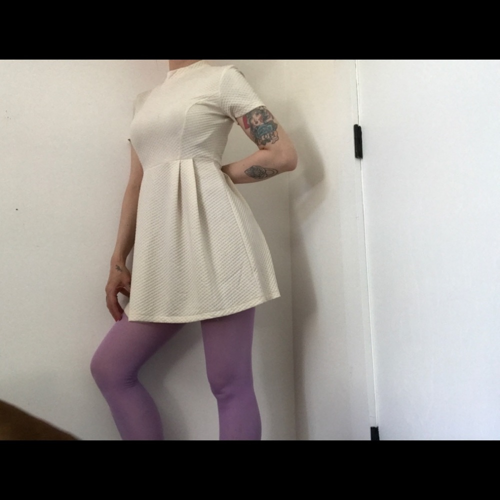 Forever 21 Mock-neck Babydoll Dress in Ivory - Picture 2 of 13